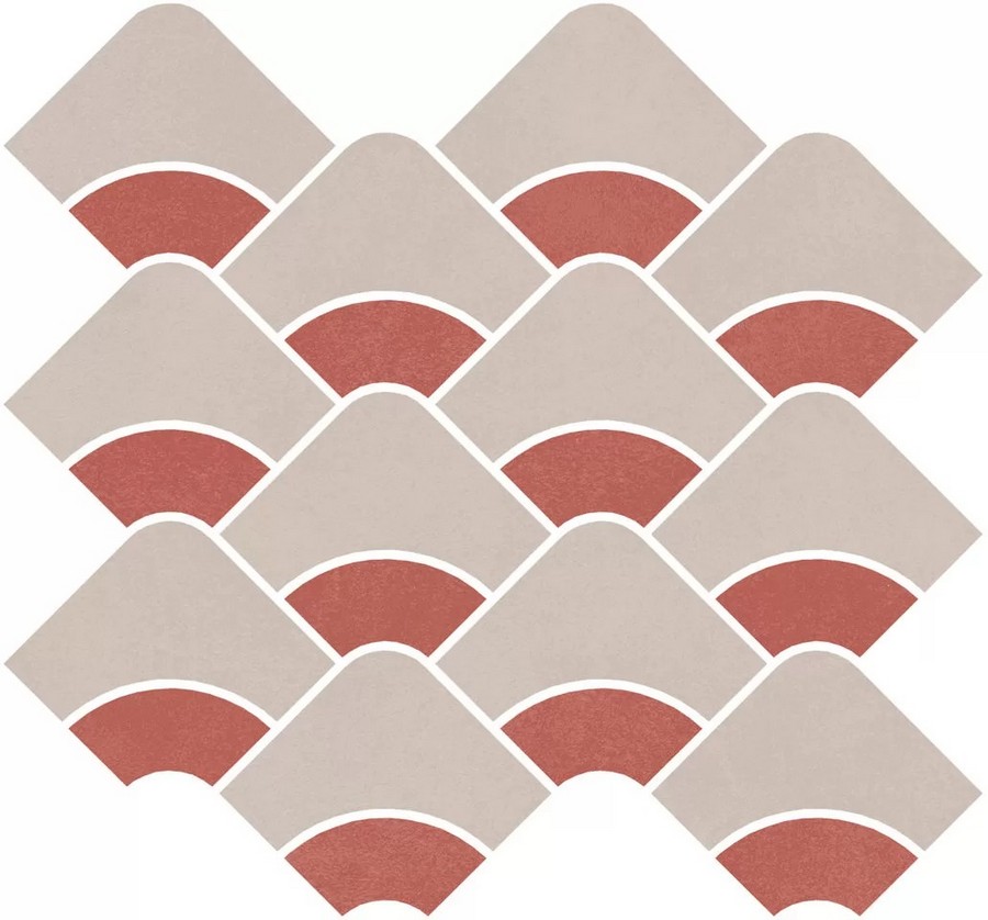  плитка Таделакт Наборный Бежевый Светлый Красный Матовый 28x30
