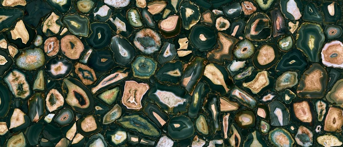 Керамогранит Mystic Luxe Viridian Gold Satin 6 Mm 120x280