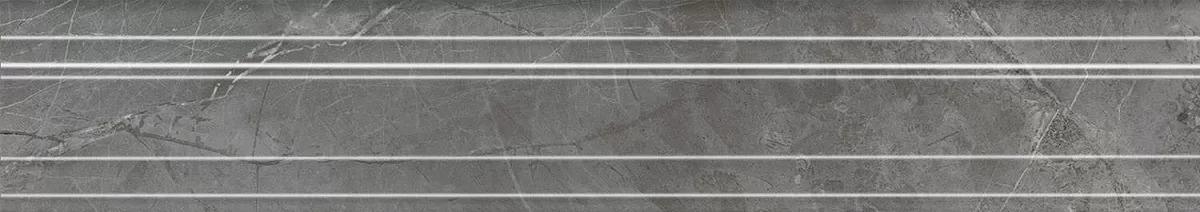  плитка Риальто Багет Серый Тёмный Глянцевый 7.3x40