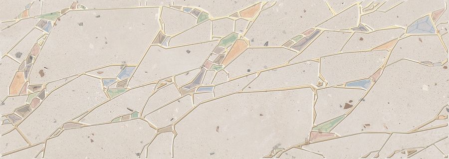 Керамическая плитка Terrazzo Decor Marfil Crystal 25.1x70.9