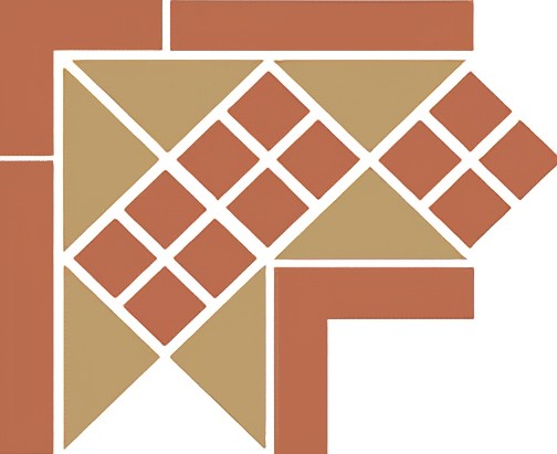 Керамическая плитка Octagon Corner Lisbon-1 With 1 Strip (Tr03 Dots 04 Strips 04) 21.5x21.5