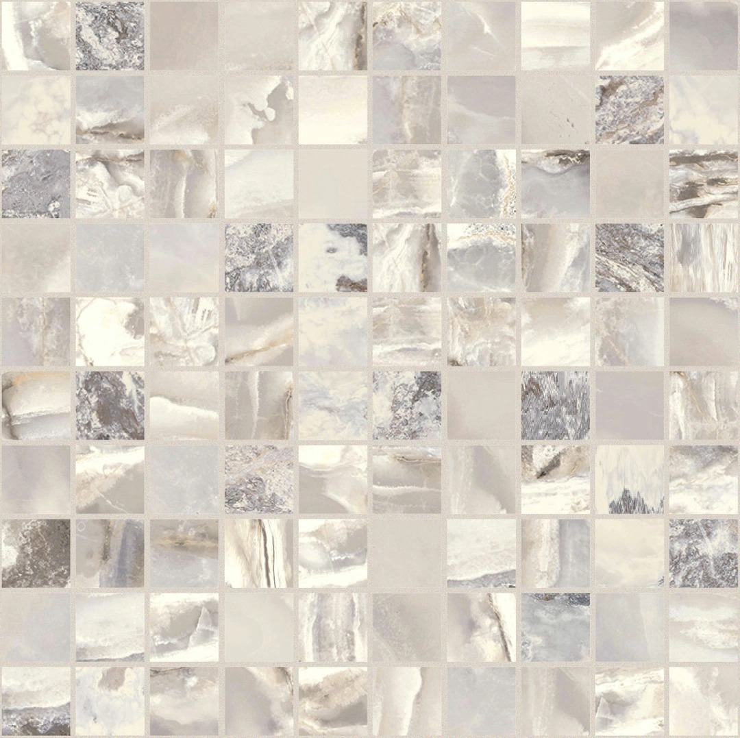 Керамогранит Onyx and More White Blend Glossy Mosaico 3x3 30x30