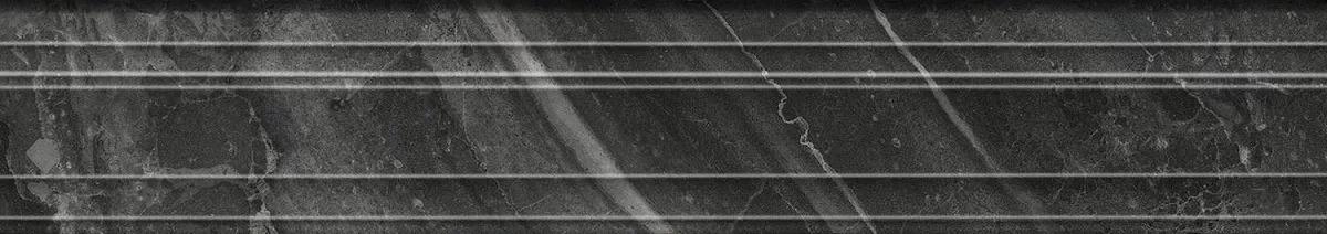  плитка Риальто Багет Чёрный Глянцевый 7.3x40