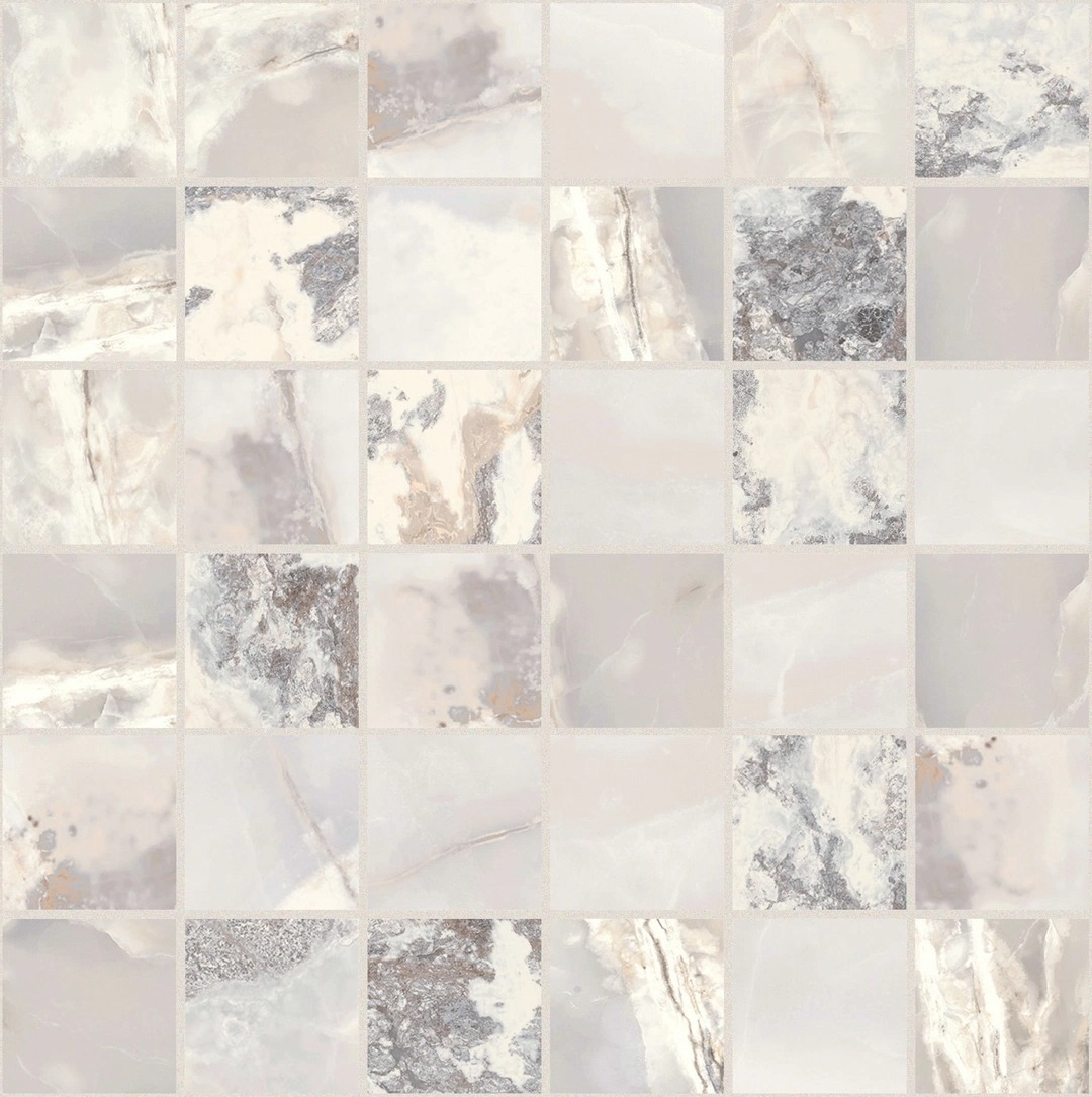 Керамогранит Onyx and More White Blend Glossy Mosaico 30x30