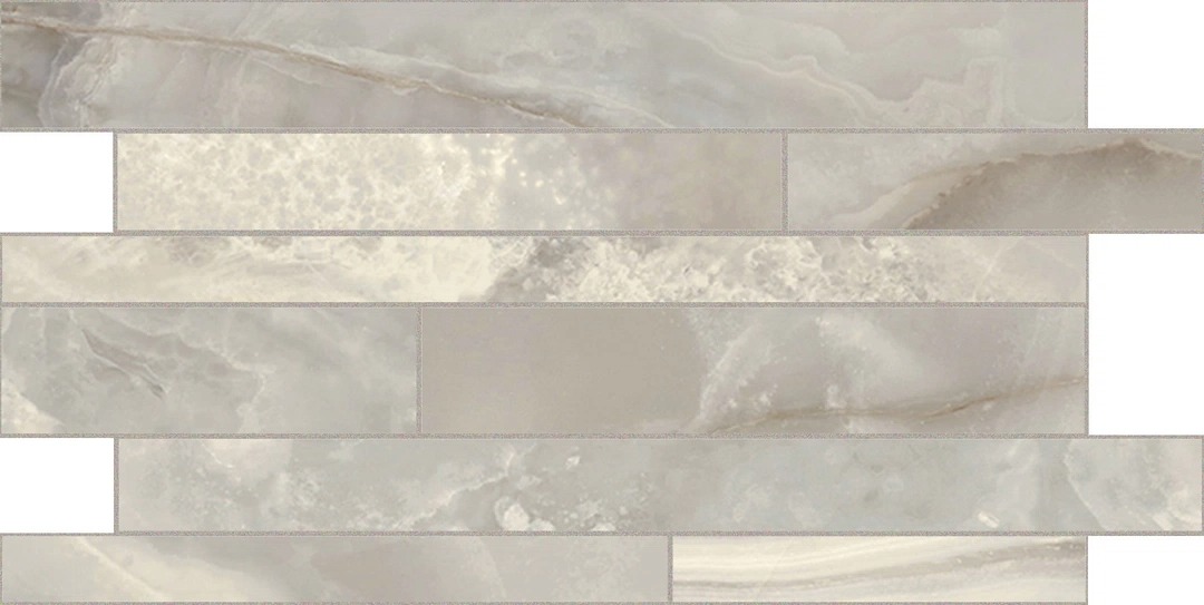 Керамогранит Onyx and More Silver Onyx Glossy Modulo Listello Sfalsato 30x60