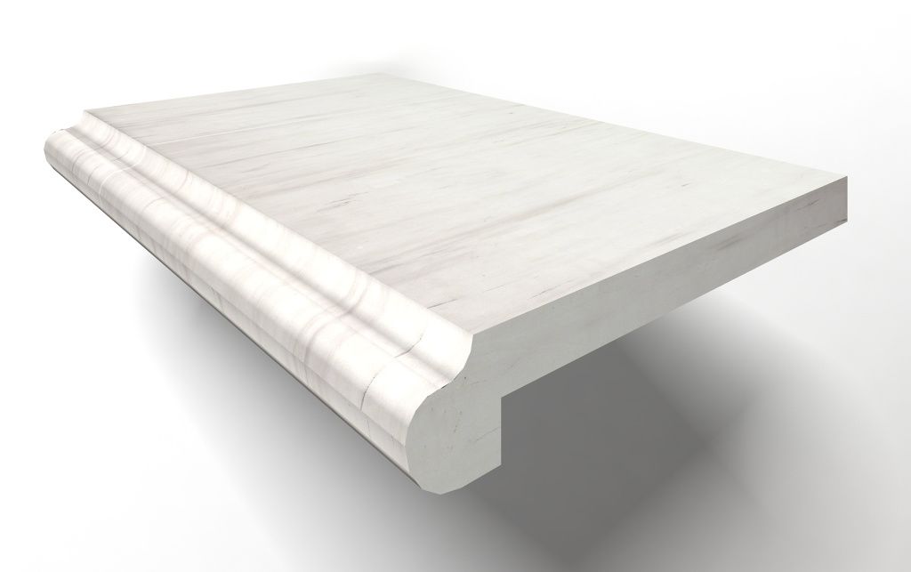 Мрамор Stairs Diana White Solid Mb005 30x100