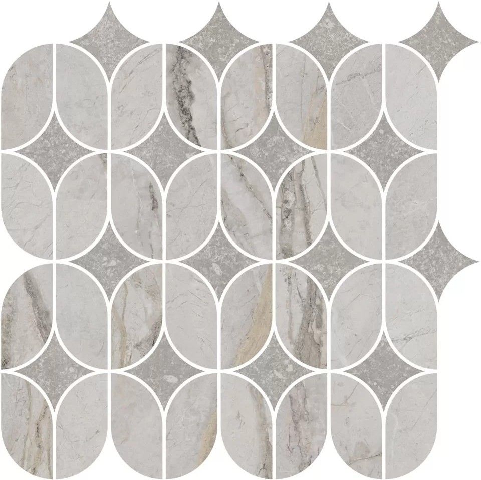  плитка Ифран Наборный Серый Светлый Глянцевый 30x32.5