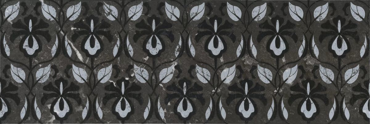  плитка Тубкаль Чёрный Глянцевый 30x89.5