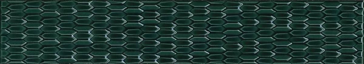  плитка Левада Зеленый Темный Глянцевый 7.1x40