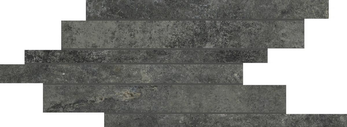Керамогранит Artifact Of Cerim Worked Charcoal Listello Sfalstato 21x40