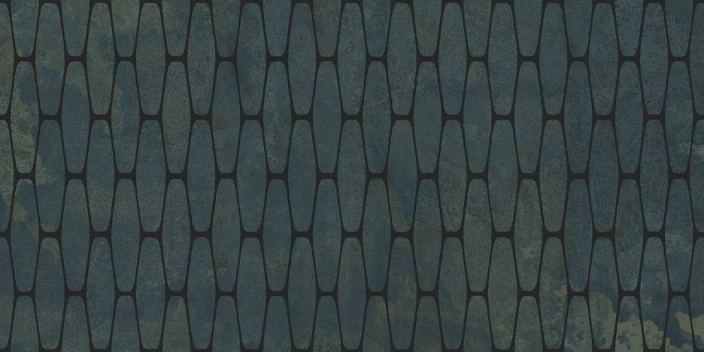 Керамогранит Илюшн Туркуэйз Штэмп Лаппато 49.75x99.55