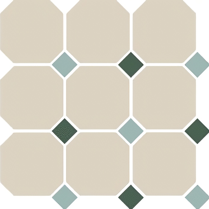 Керамогранит Octagon New 4416 Oct13+18-A White 16/Turquoise 13 + Green 18 Dots 30x30