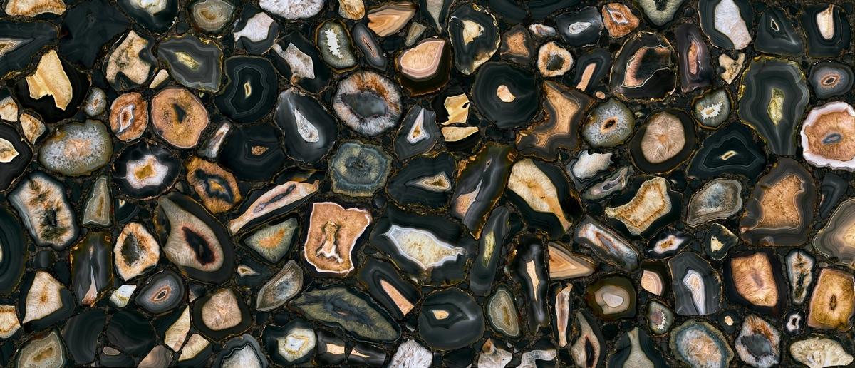 Керамогранит Mystic Luxe Black Sea Gold Satin 6 Mm 120x280