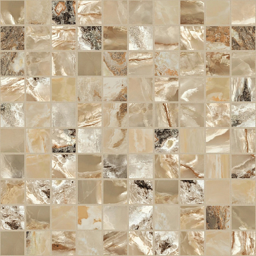 Onyx and More Golden Blend Satin Mosaico 3x3  Керамогранит 30x30