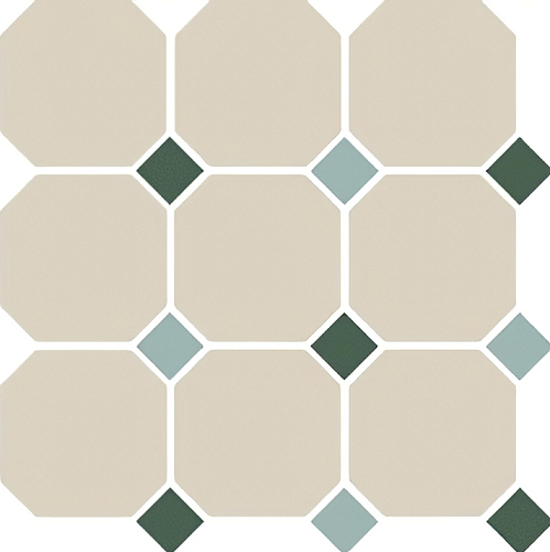 Octagon New 4416 Oct18+13-B White 16/Green 18 + Turquoise 13 Dots  Керамогранит 30x30