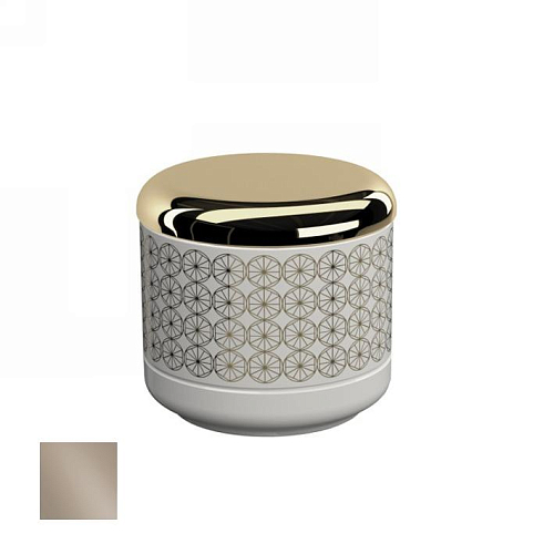  Equilibrium Баночка Настольная, Circle Glossy White-Bronze 9x9