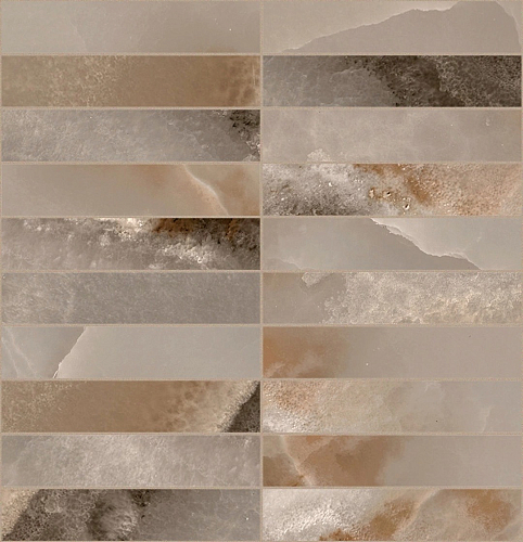 Reves De Rex Choco Glossy Mosaico 3x15  Керамогранит 30x30