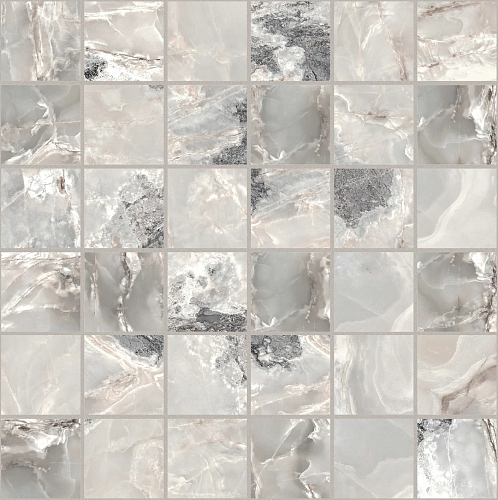 Onyx and More Silver Blend Satin Mosaico  Керамогранит 30x30