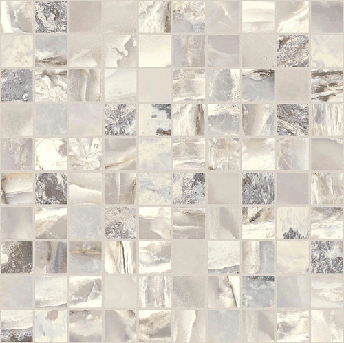 Onyx and More White Blend Satin Mosaico 3x3  Керамогранит 30x30