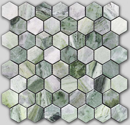 Pietrine Hexagonal Onice Verde Oliva Pol Hex 2.3х4  Керамическая плитка 28.9x29.2